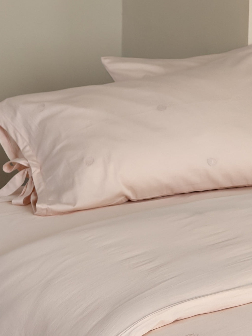 Bellisse Ivory & Blush Embroidered Washed Cotton Bedding Set original reference image 12
