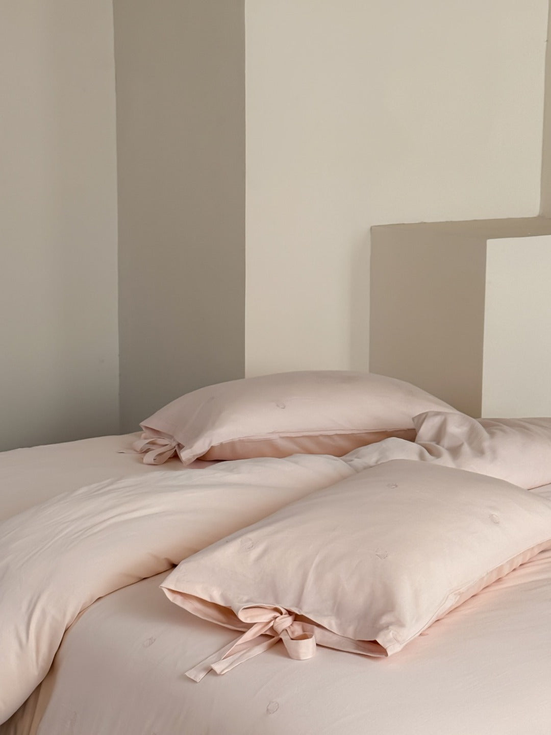 Bellisse Ivory & Blush Embroidered Washed Cotton Bedding Set original reference image 14